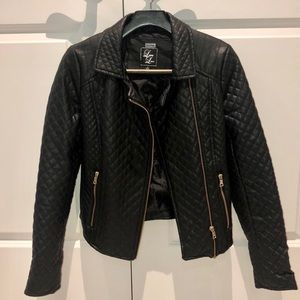 Quilted Faux Leather Jacket